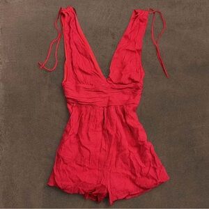 One Clothing Orange Red Romper